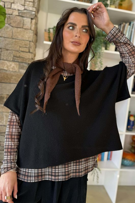 Bobby Mesh Layering Top Nevis Plaid Black